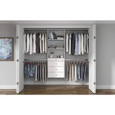 96 In W White Wood Closet System Wh17