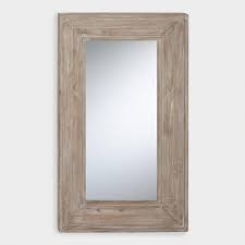 Rectangular Rustic Gray Wood Wall Mirror