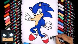 how to draw sonic the hedgehog color