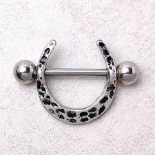 316l Stainless Steel Leopard Print Horseshoe Nipple Ring