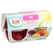 dole mixed fruit in black cherry gel cups