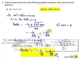 Nature Of Roots Of Quadratic Equations
