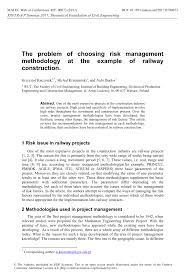 In simple terms, it is a. Pdf The Problem Of Choosing Risk Management Methodology At The Example Of Railway Construction