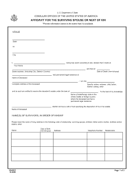 next of kin form template fill
