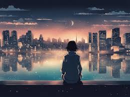 nighttime reflections lofi manga