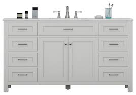 We replaced a dual sink vanity in our guest bath with this because of the single sink. Norwalk 60 Single Bathroom Vanity With Carrera Marble Top White Transitional Bathroom Vanities And Sink Consoles By Luxury Bath Collection Houzz