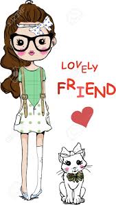 Image result for cartoon women with cats