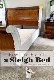 how to paint a sleigh bed white