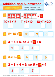 Addition And Subtraction Assessment 3