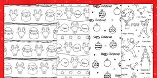 These christmas candy bar wrappers make an easy gift for teachers, neighbors and friends plus they are a great stocking stuffer or party favor! Printable Colour In Christmas Wrapping Paper Teacher Made