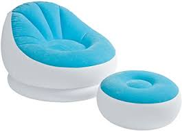 High side armchairs are ideal for those who prefer a very supportive. Intex Inflatable Colourful Cafe Chaise Lounge Chair W Ottoman Blue 68572e Amazon De Kuche Haushalt