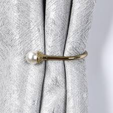 u shaped metal pearl curtain tie back
