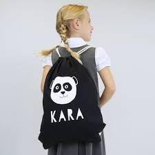 personalised panda children s gym bag