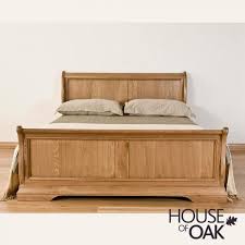 Solid Oak Super King Size Sleigh Bed