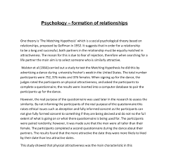 Psychology formation of relationships   A Level Psychology    