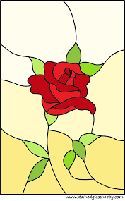 Rose Panel Stained Glass Pattern