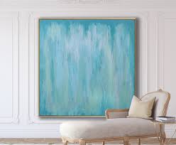Aqua Blue Abstract Painting Xlarge