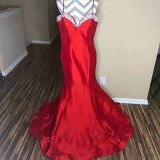 Red Mac Duggal Mermaid Size 16