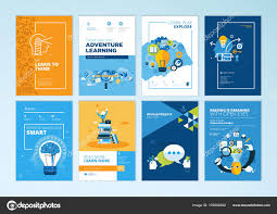 Set Brochure Design Templates Subject Education School Online