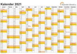 Alle feiertage deutschland im mai der jahre 2021, 2022, 2023 in tabellarischer darstellung und im kalender. Excel Kalender 2021 Kostenlos