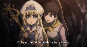 The goblin cave thing has no scene or indication that female goblins exist in that universe as all the male goblins are living together and capturing male adventurers to constantly mate with. Goblin Slayer Episode 1 Anime Has Declined