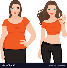 Before And After Weight Loss Fat And Slim Woman