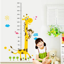 Removable Height Chart Measure Wall Sticker Giraffe Decal For Kids Baby Room