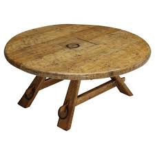 Rustic Round Coffee Table 1960s For