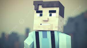 an animated minecraft character