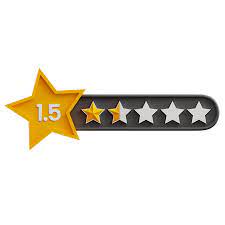 one point five star rating 3d icon