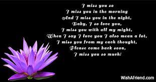 i miss you so missing you poem for