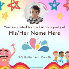 make birthday party invitation card for