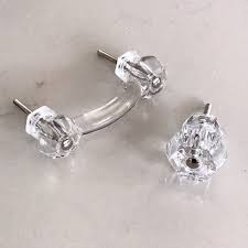 Glass Depression Clear Drawer Pull