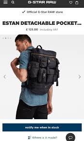 gstar detachable raw backpack men s