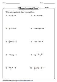 Calculator for factoring complex number. Slope Intercept Form Of Equation Of A Line Worksheets