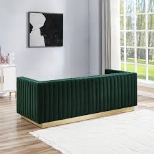 atson modern furniture luxury living room dark green velvet sofa couch
