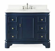 Tennant brand larvotto navy blue finish bathroom sink vanity will accent any bathroom. 42 Benton Collection Sesto Navy Blue Bathroom Vanity 1044nb Qt Ebay