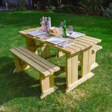 Tinwell Picnic Table And Bench Set 4ft