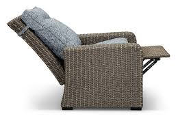 Lemans Gray Wicker Patio Recliner Chair