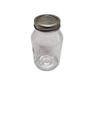 Mason Jar With Two Piece Silver Lid