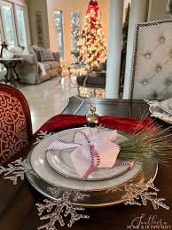 elegant red and white holiday dining room