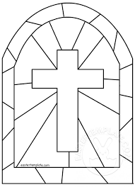 stained glass cross template easter