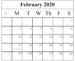February 2020 Calendar Pdf Word Excel Template