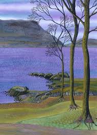 Art Print Lilac Lake A3 Landscape