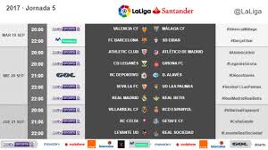 kickoff times for matchday 5 in laliga