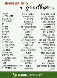 informal ways to say goodbye english