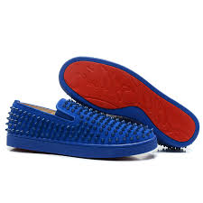 Cheap Christian Louboutin Roller Boat Spikes Suede Mens Flat