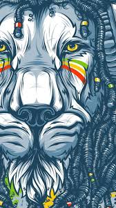 jah rastafari reggae lion pattern