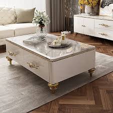 modern marble white coffee table