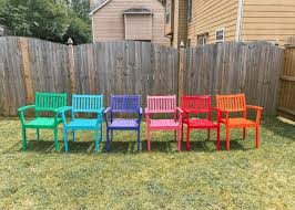 rainbow wooden outdoor patio furniture